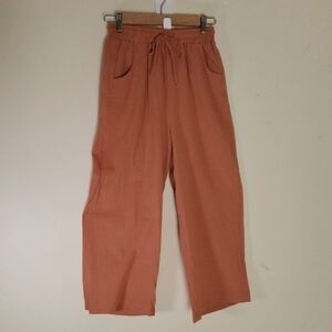 SooLinen Casual Rust Women's Pants Size S
